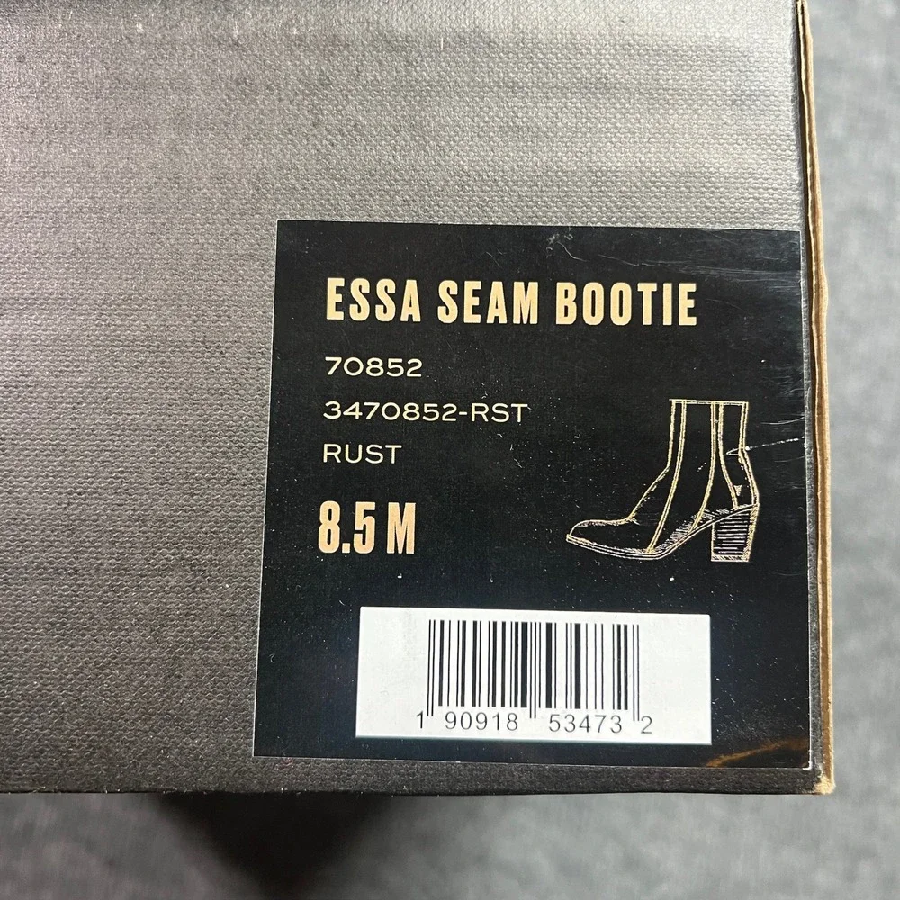 Frye Essa Seam Bootie Rust Leather Ankle Heeled‎ Boots Women's 8.5M 3470852-RST